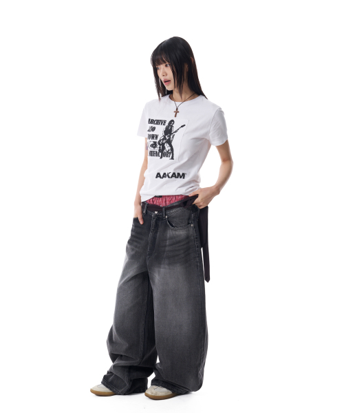 AAKAM（アーカム）の「Washed Patch Half Top (White)（Tシャツ/カットソー・レディース・その他・2/1）」の7枚目の写真