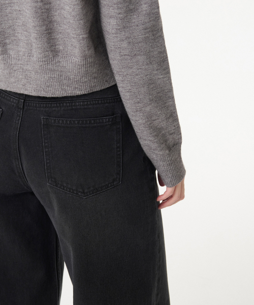 MUSINSA STANDARD WOMAN（ムシンサスタンダードウーマン）の「ウィメンズワイドトラペーズデニムパンツ[ウォッシュドブラック]（デニムパンツ・レディース・その他・30/24/25/26/27/28/29）」の6枚目の写真