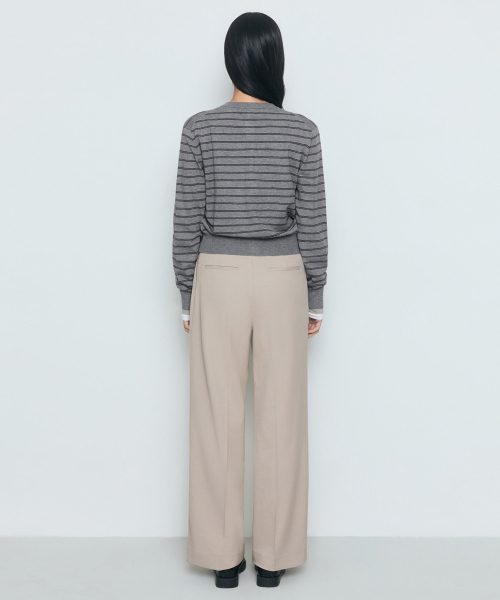MUSINSA STANDARD WOMAN（ムシンサスタンダードウーマン）の「ウィメンズウエストバンドレスワイドスラックス[ウォームサンド]（スラックス・レディース・その他・30/24/25/26/27/28/29）」の4枚目の写真