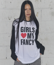 FANCY CLUB | ガールズマイファンシーロングスリーブ (ブラック)_F24ZB068(Tシャツ/カットソー)