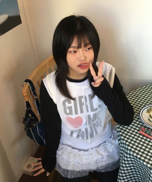 FANCY CLUB（ファンシークラブ）の「ガールズマイファンシーロングスリーブ (ブラック)_F24ZB068（Tシャツ/カットソー・レディース・その他・1/2）」の15枚目の写真