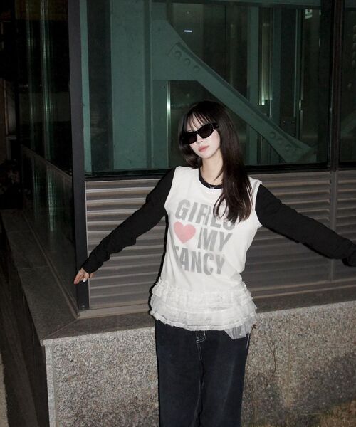 FANCY CLUB（ファンシークラブ）の「ガールズマイファンシーロングスリーブ (ブラック)_F24ZB068（Tシャツ/カットソー・レディース・その他・1/2）」の16枚目の写真