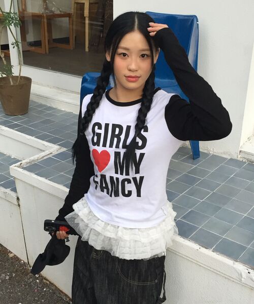 FANCY CLUB（ファンシークラブ）の「ガールズマイファンシーロングスリーブ (ブラック)_F24ZB068（Tシャツ/カットソー・レディース・その他・1/2）」の18枚目の写真