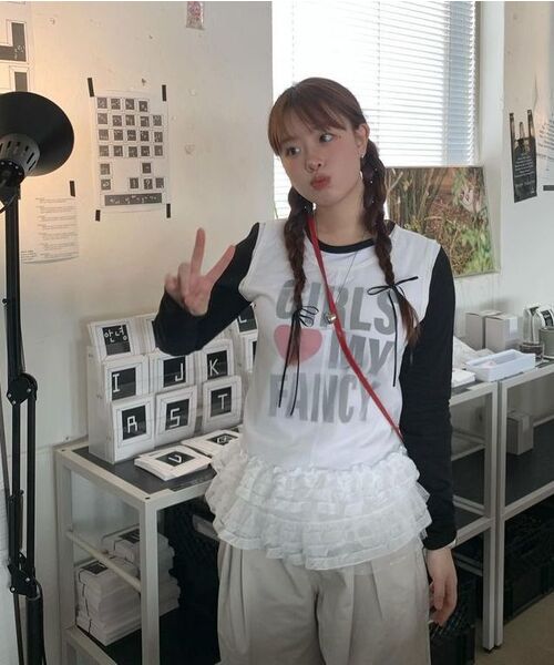 FANCY CLUB（ファンシークラブ）の「ガールズマイファンシーロングスリーブ (ブラック)_F24ZB068（Tシャツ/カットソー・レディース・その他・1/2）」の21枚目の写真