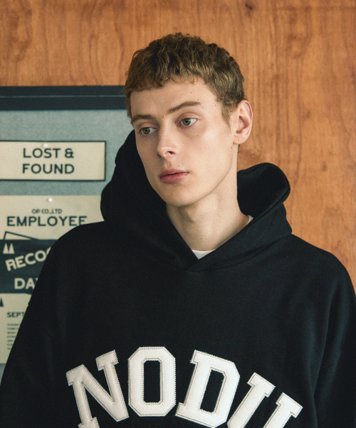NODU（ノードユー）の「ビッグロゴアップリケフードTシャツ[ブラック]（パーカー・メンズ・その他・MEDIUM/LARGE）」の4枚目の写真
