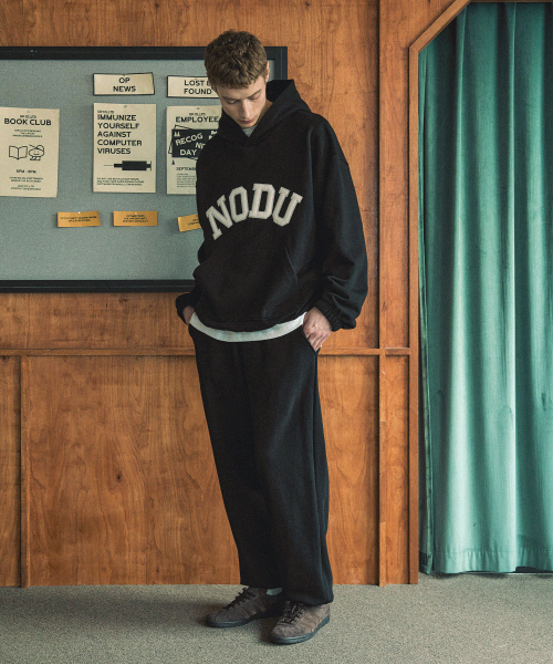 NODU（ノードユー）の「ビッグロゴアップリケフードTシャツ[ブラック]（パーカー・メンズ・その他・MEDIUM/LARGE）」の8枚目の写真
