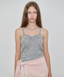Shirring Knit Sleeveless (Melange Grey)
