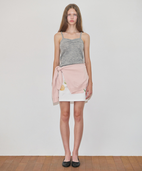 SINOON（シヌーン）の「Shirring Knit Sleeveless (Melange Grey)（Tシャツ/カットソー・レディース・グレー・FREE）」の2枚目の写真
