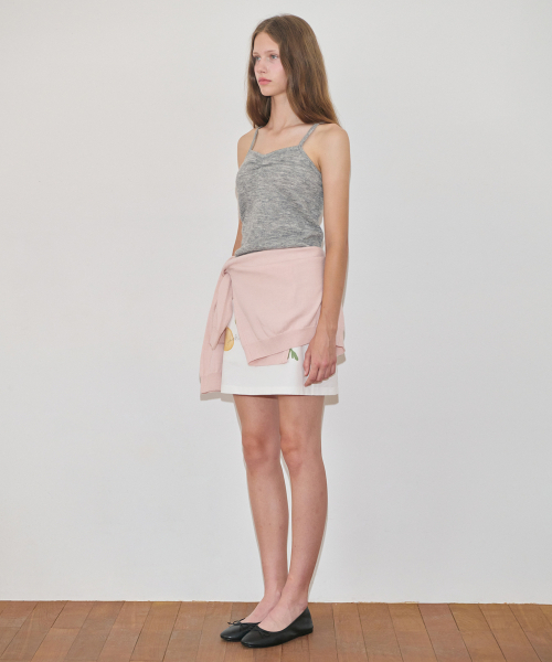 SINOON（シヌーン）の「Shirring Knit Sleeveless (Melange Grey)（Tシャツ/カットソー・レディース・グレー・FREE）」の3枚目の写真