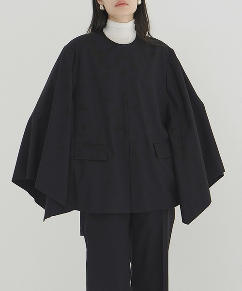 CLANE（クラネ）の「JACKET DETAIL CAPE TOPS（その他トップス・レディース・ブラック/ブラウン・1/2）」の7枚目の写真