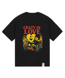 [ユニセックス]CRAZY IN LOVE 半袖Tシャツ_ブラック