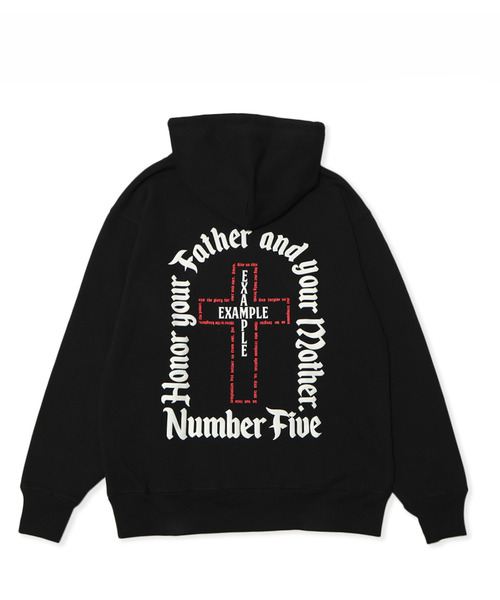EXAMPLE（エグザンプル）の「EXAMPLE THE TEN CODE NO.FIVE HOODIE（パーカー・メンズ・ブラック/ネイビー/グレー・L/M/XXL/XL）」の2枚目の写真