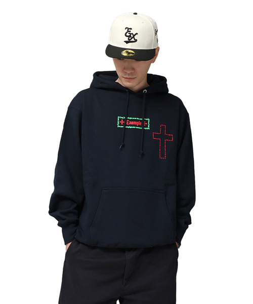 EXAMPLE（エグザンプル）の「EXAMPLE THE TEN CODE NO.FIVE HOODIE（パーカー・メンズ・ブラック/ネイビー/グレー・L/M/XXL/XL）」の7枚目の写真