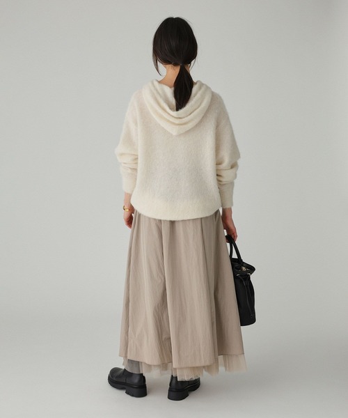 BABYLONE(バビロン)の「ラマニットパーカー(ニット/セーター・レディース・モカ/オフホワイト・フリー)」の10枚目の写真