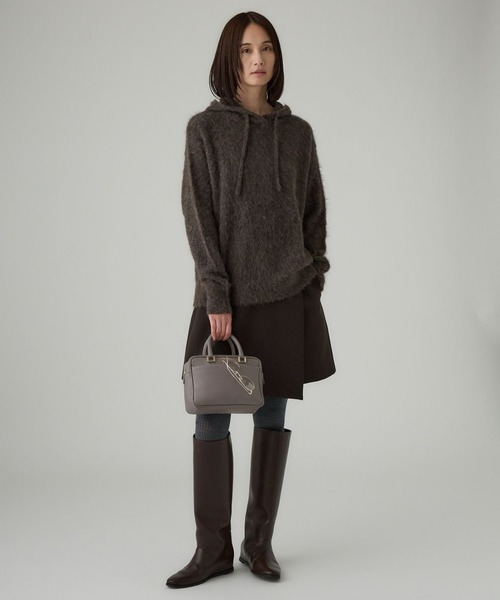 BABYLONE(バビロン)の「ラマニットパーカー(ニット/セーター・レディース・モカ/オフホワイト・フリー)」の14枚目の写真