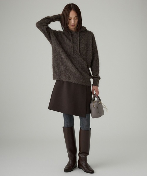 BABYLONE(バビロン)の「ラマニットパーカー(ニット/セーター・レディース・モカ/オフホワイト・フリー)」の15枚目の写真