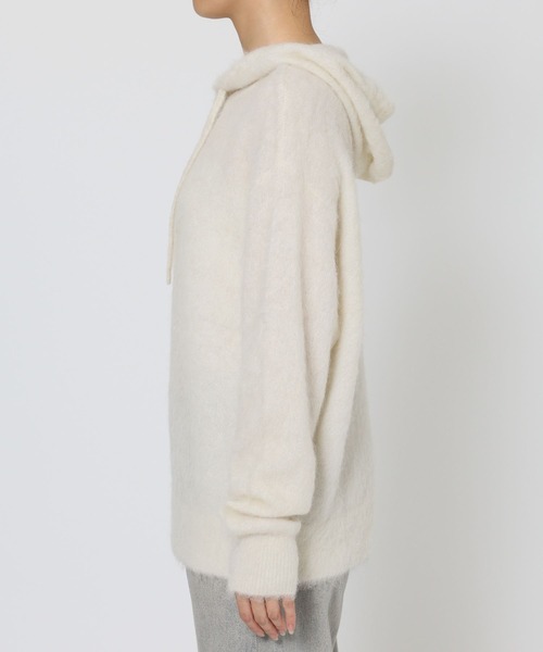 BABYLONE(バビロン)の「ラマニットパーカー(ニット/セーター・レディース・モカ/オフホワイト・フリー)」の20枚目の写真