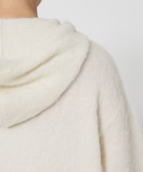 BABYLONE(バビロン)の「ラマニットパーカー(ニット/セーター・レディース・モカ/オフホワイト・フリー)」の22枚目の写真