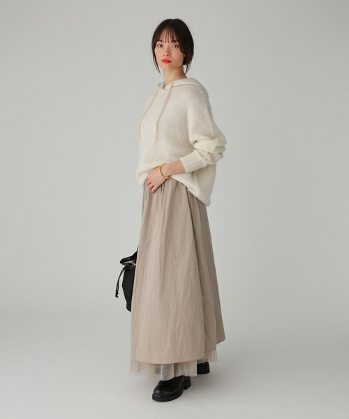 BABYLONE(バビロン)の「ラマニットパーカー(ニット/セーター・レディース・モカ/オフホワイト・フリー)」の7枚目の写真