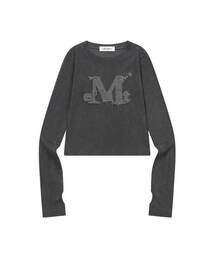 モドリンピグメントウォッシングアプリケ長袖Tシャツ