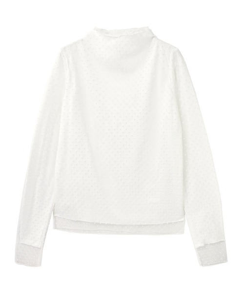 Pierrot(ピエロ)の「【起毛裏地付き】選べる柄チュールハイネックカットソー(Tシャツ/カットソー・レディース・シルバーグレー/ホワイト系その他/アイボリー/ブラック系その他2・L/M)」の18枚目の写真