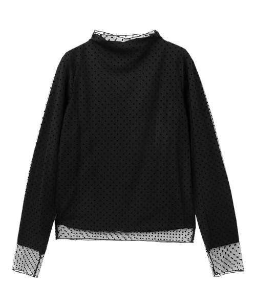 Pierrot(ピエロ)の「【起毛裏地付き】選べる柄チュールハイネックカットソー(Tシャツ/カットソー・レディース・シルバーグレー/ホワイト系その他/アイボリー/ブラック系その他2・L/M)」の13枚目の写真