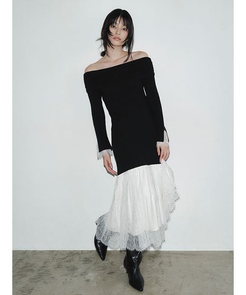 FRAY I.D ニットドッキングワンピース　新品　タグ付き FRAY I.D（フレイ・アイディー） ワンピース ニットドッキング