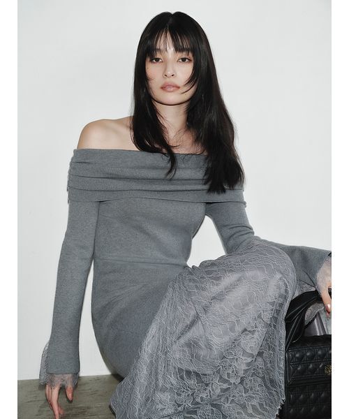 WEB限定】レースニットドッキングワンピース（ワンピース）｜FRAY I.D