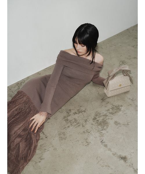 WEB限定】レースニットドッキングワンピース（ワンピース）｜FRAY I.D