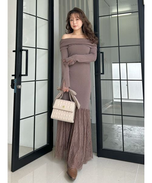 WEB限定】レースニットドッキングワンピース（ワンピース）｜FRAY I.D