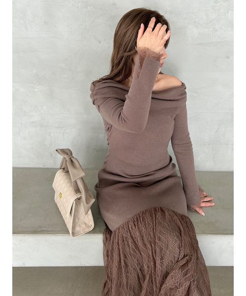 WEB限定】レースニットドッキングワンピース（ワンピース）｜FRAY I.D