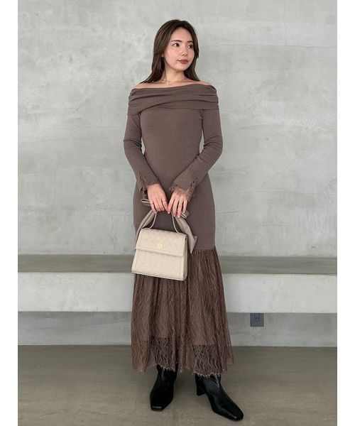 WEB限定】レースニットドッキングワンピース（ワンピース）｜FRAY I.D