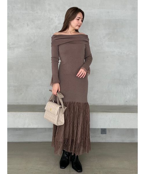 WEB限定】レースニットドッキングワンピース（ワンピース）｜FRAY I.D