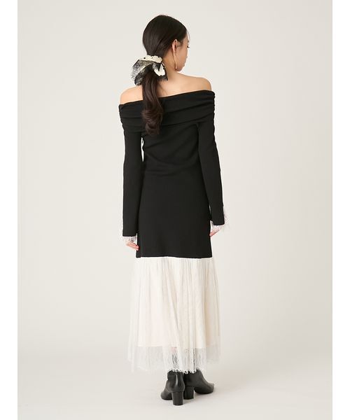 WEB限定】レースニットドッキングワンピース（ワンピース）｜FRAY I.D