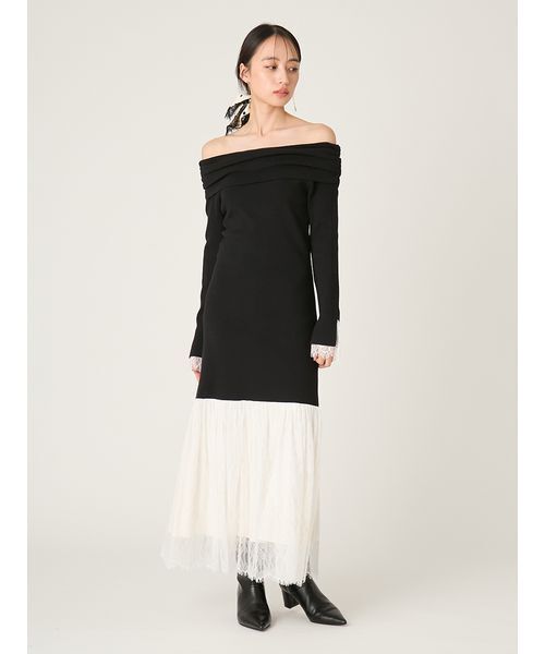 WEB限定】レースニットドッキングワンピース（ワンピース）｜FRAY I.D