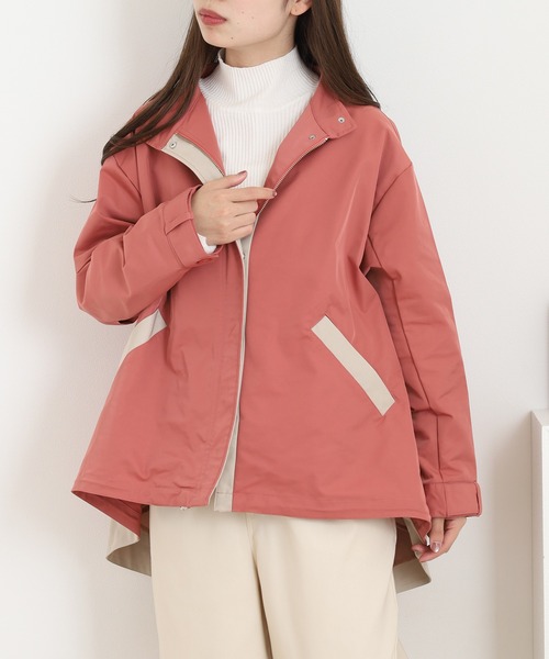 EGLANTINE(エグランティーヌ)の「EGLANTINE 配色ジャケット(ブルゾン・レディース・オレンジ・40)」の1枚目の写真