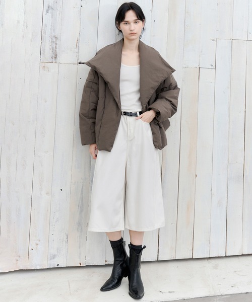 tageechita(タジチタ)の「【tageechita】デコンストラクトラップダウンジャケット(ダウンジャケット/コート・レディース・モカ/アイボリー・S/M/L)」の13枚目の写真