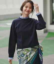 クリアコットンテリー ストライプフリル スウェット