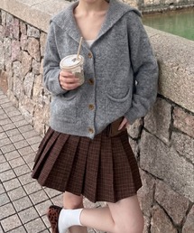 セーラーカラーニットカーデ