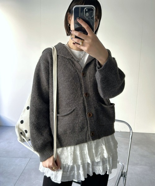 セール】セーラーカラーニットカーデ（カーディガン/ボレロ）｜LAC