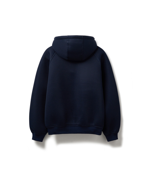 ERER（エルエル）の「[UN] Mesh Applique Hoodie Zip-Up Navy（パーカー・レディース・ネイビー・1/2/3）」の2枚目の写真