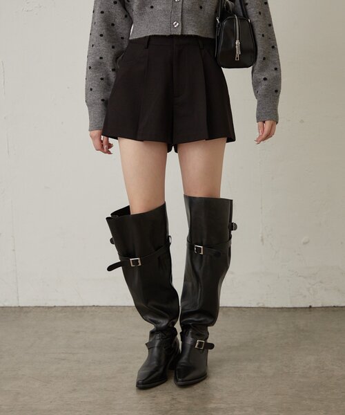 mline（エムライン）の「[mline]タックショートパンツ（その他パンツ・レディース・ブラック/グレー・1/2）」の6枚目の写真