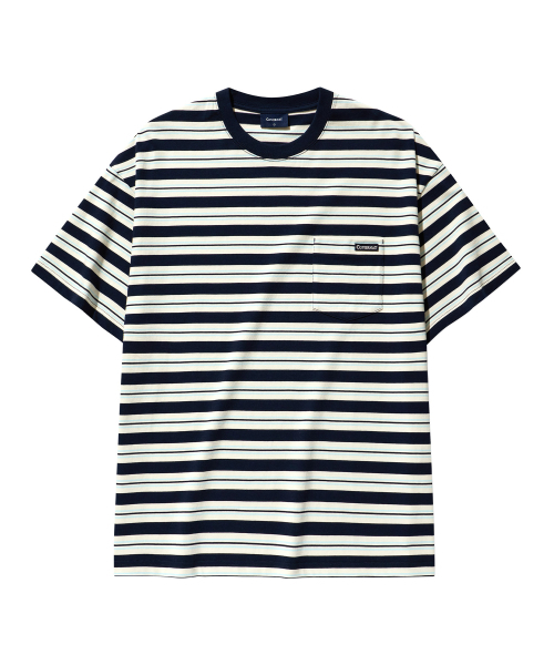 COVERNAT(カバーナット)の「マルチストライプTシャツ Dark Navy(Tシャツ/カットソー・レディース・その他・LARGE/X-LARGE/XX-LARGE/X-SMALL/SMALL/MEDIUM)」の2枚目の写真