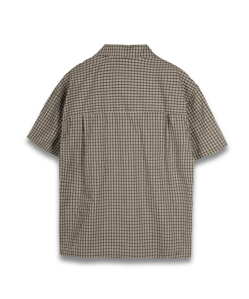 CONNECT KINLOCH(コネクトキンロック)の「オープンカラーギンガムチェックシャツ(ブラウン)(シャツ/ブラウス・メンズ・その他・X-LARGE/MEDIUM/LARGE)」の2枚目の写真