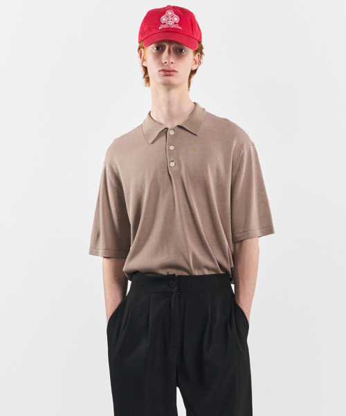 Levi's blend knit polo shirt [MOKA BROWN]