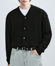 OSLO CABLE CARDIGAN (BLACK)