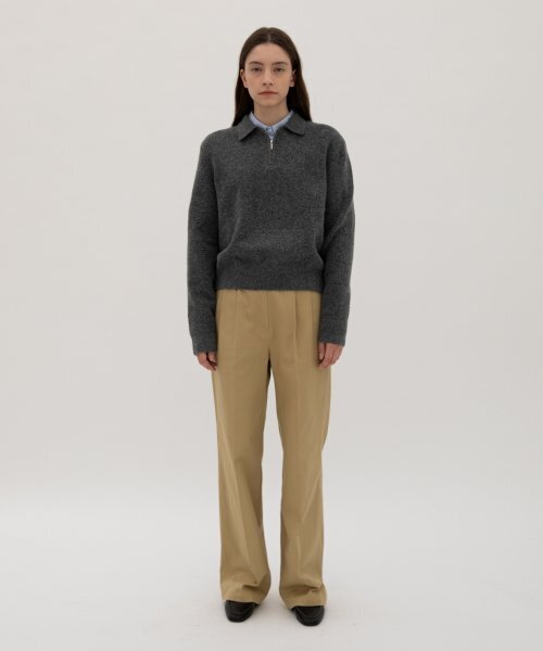 Relaxed Cotton Pants - Beige