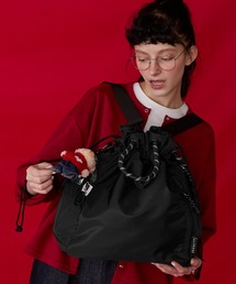 BONLECILL Marche（ボンルシールマルシェ）の「【BONLECILL Marche】《大容量／A4》3wayドローコード付きマルチバッグ/ショルダーバッグ/リュック（バックパック/リュック）」