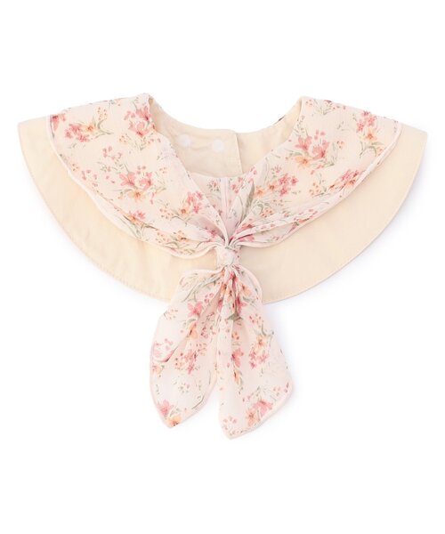 Ampersand（アンパサンド）の「花柄シフォンスカーフスタイ（スタイ/よだれかけ・キッズ・イエロー/ピンク・90）」の2枚目の写真