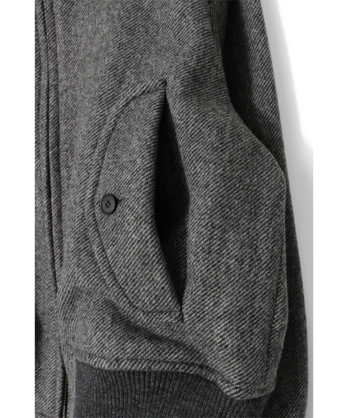 HORLISUN（ホーリーサン）の「Visitor Wool Twill Harrington Jacket Melange Charcoal（その他アウター・レディース・その他・LARGE/SMALL/MEDIUM）」の4枚目の写真